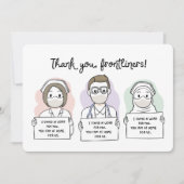 Anerkennung für unsere medizinischen Frontline Dankeskarte (Vorderseite)