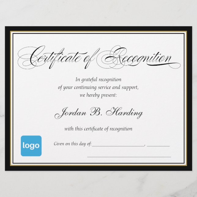 Anerkennung - Logo hinzufügen (Vorderseite)