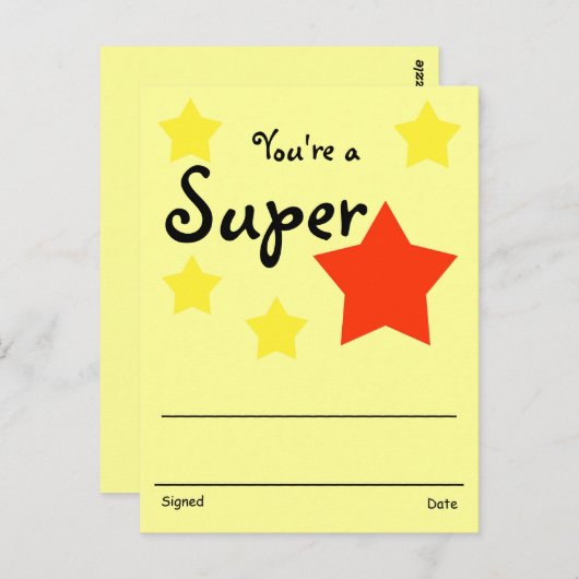 Anerkennung Postkarte (Vorne/Hinten)