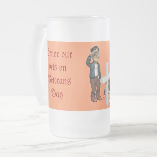 Anerkennung unserer Veteranen - Mattglas Bierglas (Vorderseite Links)