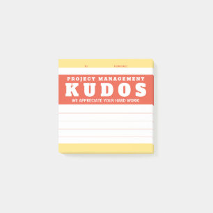 Anerkennung von Kudos-Projekten Post-it Klebezettel