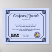 Anerkennung von universellen Freiwilligen für Stud Poster (Vorne)