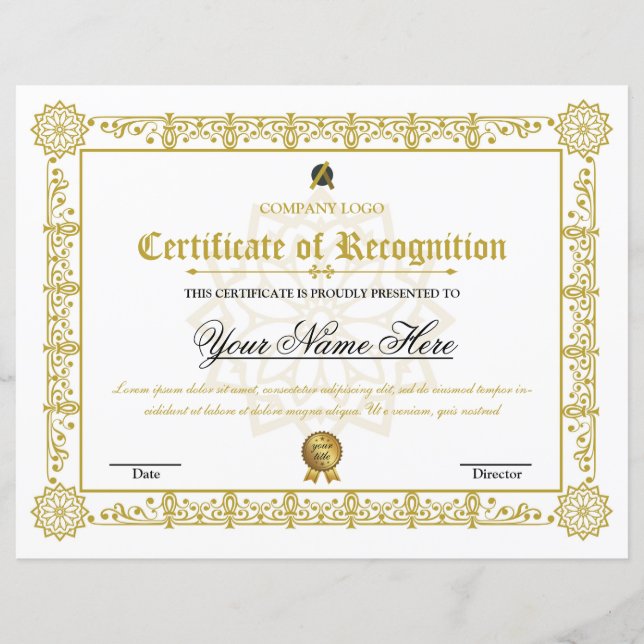 Anerkennungsbescheinigung (Vorderseite)