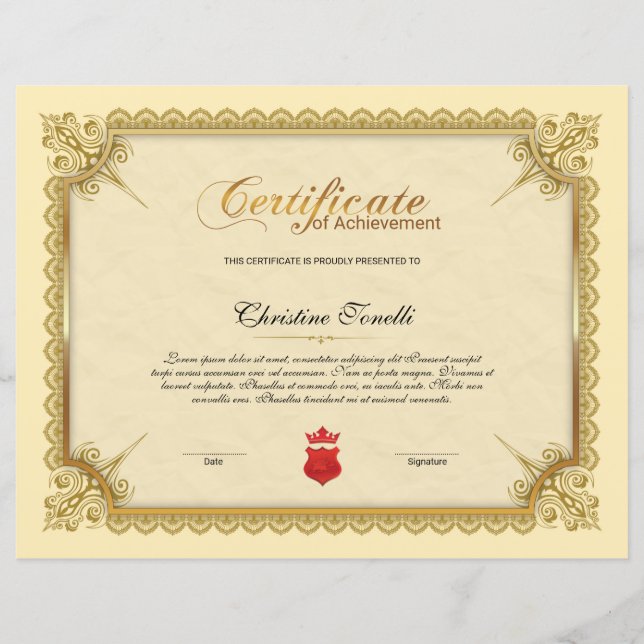 Anerkennungsbescheinigung (Vorderseite)