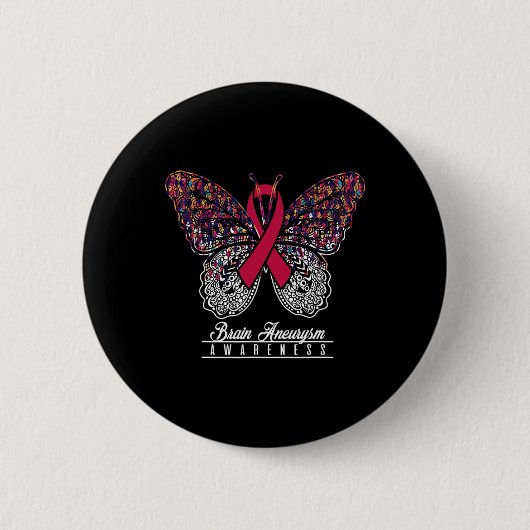 Aneurysm Awareness Butterfly Liebhaber Geschenke Button (Vorderseite)