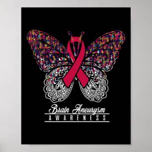 Aneurysm Awareness Butterfly Liebhaber Geschenke Poster
