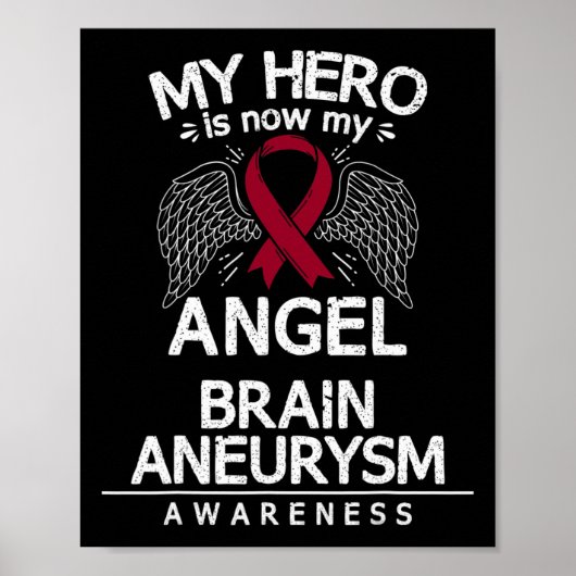 Aneurysm-Awareness-Geschenk Burgundy Ribbon Poster (Vorne)