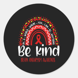 Aneurysm Awareness Leopard Rainbow Wählen Sie Kind Runder Aufkleber