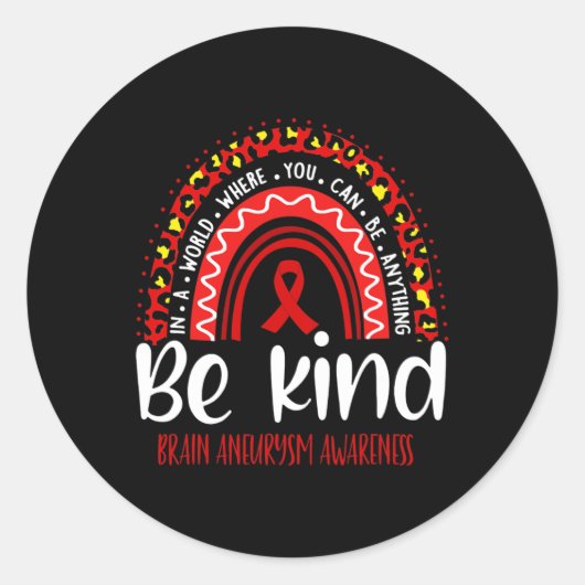 Aneurysm Awareness Leopard Rainbow Wählen Sie Kind Runder Aufkleber (Vorderseite)