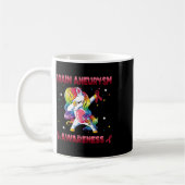 Aneurysm Awareness Unicorn Dabbing Burgundy Ribbon Kaffeetasse (Links)