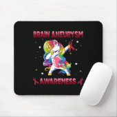 Aneurysm Awareness Unicorn Dabbing Burgundy Ribbon Mousepad (Mit Mouse)