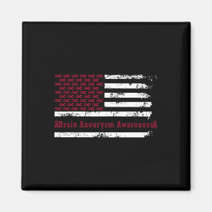 Aneurysm Awareness US Flag American Burgundi Magnet