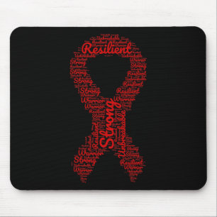 Aneurysma Aufklärung Monat Band mit Worten Mousepad