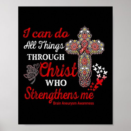 Aneurysma Awareness Brain Aneurysm Krieger Christu Poster (Vorne)