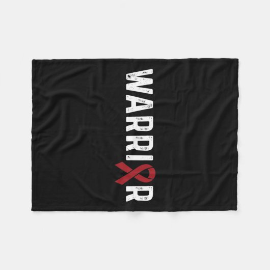 Aneurysma Awareness Burgundy Ribbon Krieger Fleecedecke (Vorderseite (Horizontal))