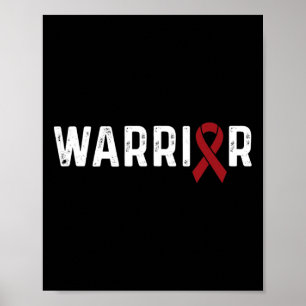 Aneurysma Awareness Burgundy Ribbon Krieger Poster