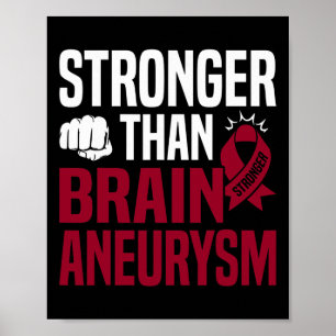 Aneurysma Awareness Burgundy Ribbon Poster