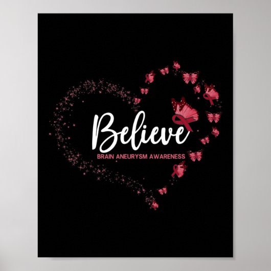 Aneurysma Awareness Butterfly Glauben Poster (Vorne)