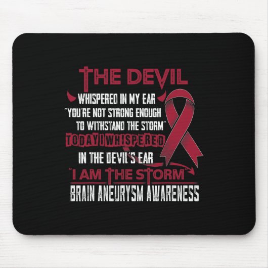Aneurysma Awareness, dass ich der Sturmteufel bin Mousepad (Vorne)