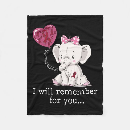 Aneurysma Awareness Elephant Fleecedecke (Vorderseite)
