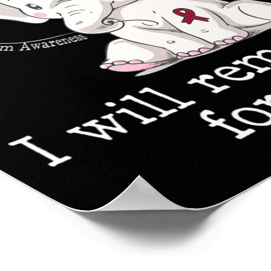 Aneurysma Awareness Elephant Poster (Ecke)