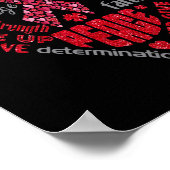 Aneurysma Awareness Heart Words Ba Poster (Ecke)