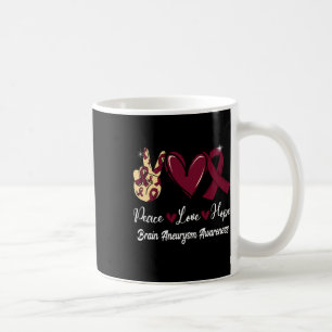 Aneurysma Awareness Peace Liebe Hope Burgundy Ribb Kaffeetasse