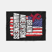 Aneurysma Awareness Ribbon Fleecedecke (Vorderseite (Horizontal))