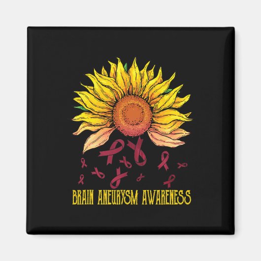 Aneurysma Awareness Sonnenblume Magnet (Vorne)