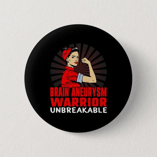 Aneurysma Awareness Unzerbrechliche Frauen Red Rib Button (Vorderseite)