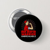 Aneurysma Awareness Unzerbrechliche Frauen Red Rib Button (Vorne & Hinten)