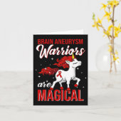 Aneurysma Awareness Warrior Fun Unicorn Karte (Gelbe Blume)