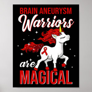 Aneurysma Awareness Warrior Fun Unicorn Poster