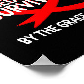 Aneurysma Awarvivor by God Grace Red Ribbo Poster (Ecke)