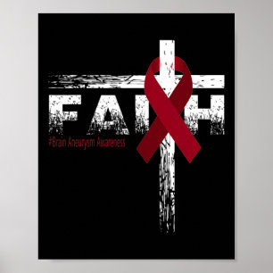 Aneurysma Bewusstsein Christliches Glaube und Kreu Poster