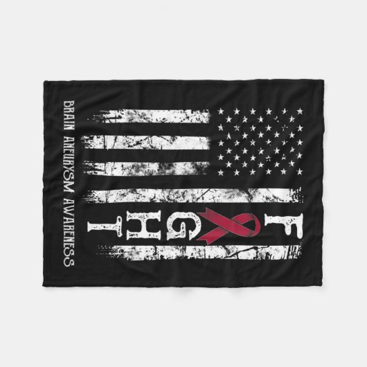 Aneurysma Warrior US Flag Fleecedecke (Vorderseite (Horizontal))