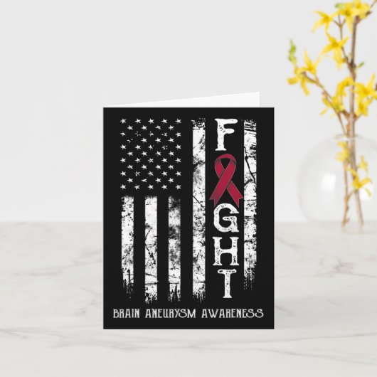 Aneurysma Warrior US Flag Karte (Gelbe Blume)