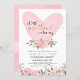 Anfahrende Babydusche Rosa Goldmädchen Valentinsta Einladung