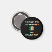 Anfällig für Shenanigans und Malarkey St Patricks Magnet (Vorderseite/Rückseite)