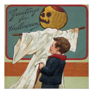 Anfang der 1900er Jahre Vintage Halloween-Grüße Poster