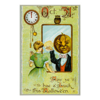 Anfang der 1900er Jahre Vintage Halloween-Grüße Poster