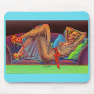 Anfang der 1940er Jahre Schönes Button-up-Mädche Mousepad