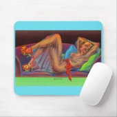 Anfang der 1940er Jahre Schönes Button-up-Mädchen Mousepad (Mit Mouse)