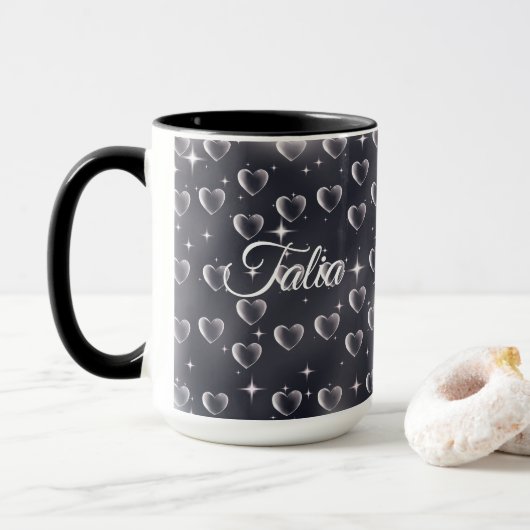 Anfang der 2000er Jahre Kunst der Schwarzen und We Tasse (Mit Donut)