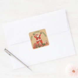 Anfang des 19. Jahrhunderts Vintag Santa 14 Square Quadratischer Aufkleber