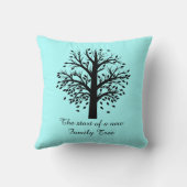 Anfang des neuen Stammbaums, Namen/Datum; Kissen (Rückseite)