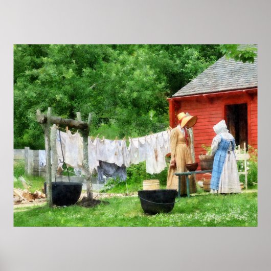 ANFANG UNTER $20 - Nachbarn tratschen am Washday Poster (Vorne)