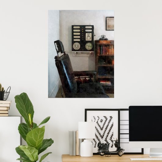 ANFANG UNTER $20 - Office with Eye Chart Poster (Heimbüro)