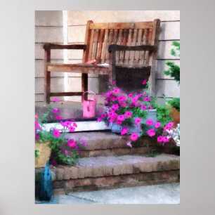 ANFANG UNTER $20 Pink Petunias und Watering Cans Poster
