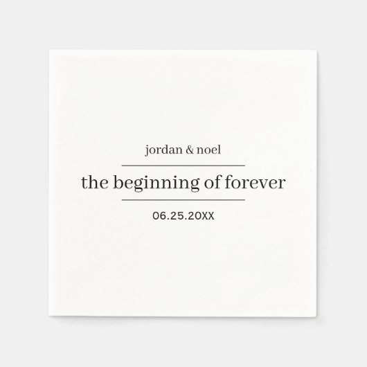 Anfang von Forever Formal Modern Benutzerdefiniert Serviette (Vorderseite)
